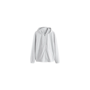 Sweat-shirt à capuche zippé pour homme, couleur unie, en molleton de coton, coupe décontractée, style automne, tricoté - Product Image 5