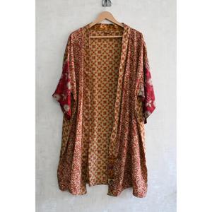 Silk Patchwork <b>Kimono</b> Robe Women, Long Luxury Boho Designer Nightwear Gown - Product Image 2