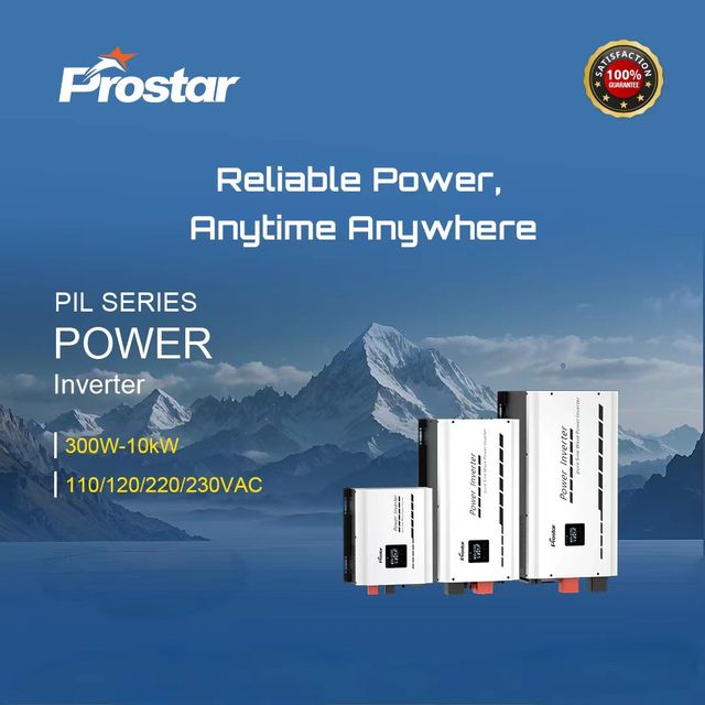 Prostar 2KW 48VDC to 110/220VAC  Inverter Hybrid Built-in 60A MPPT Pure Sine Wave Off Grid Inverter for Home RV Use