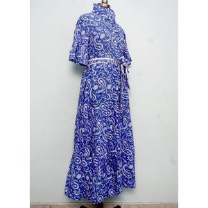 เดรสยาวทรงเอไลน์ลายดอกไม้ งานแฮนด์เมดสไตล์วินเทจ ผ้าฝ้าย 100% เบาสบาย เหมาะสำหรับฤดูร้อน วันหยุด เดินชายหาด งานเลี้ยงสังสรรค์ลำลอง - Product Image 5