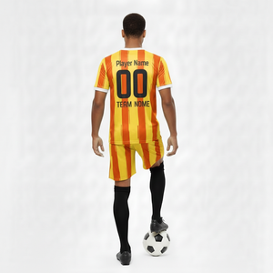 Ensemble de maillots de football unisexe pour adultes, nouveau style, avec design rayé, tissu respirant 100% polyester pour l'entraînement - Product Image 3