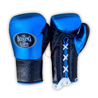 Guantes de Boxeo Personalizados Sin Cordones para Adultos, MMA, Cuero Genuino Premium, Dedos Completos, Agarre Elástico, Transpirables