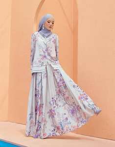 Ropa Islámica Malasia, Conjunto de Abaya Brillante, Baju Kurung SIPO, Moda Eid, Traje de 2 Piezas de Satén de Seda, Musulmán - Product Image 4