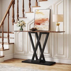 Table console en bois moderne de 43 pouces, table étroite pour canapé, pour chambre à coucher et salon, montage facile - Product Image 6
