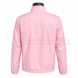 <b>Pink</b> Unisex <b>Waterproof</b> Eco-Friendly Windproof <b>Jacket</b> Casual Stand Collar Zipper Closure Lightweight Winter Outdoor Apparel Loose - Product Image 2