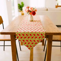 Chemin de table en coton réutilisable et lavable à imprimé floral pour la décoration de la maison et de l'hôtel