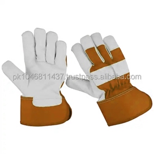 Gants de travail en cuir de vachette grainé de haute qualité pour hommes, résistants à l'abrasion et à la chaleur, pour le jardinage et le travail de type rigueur canadien - Product Image 6