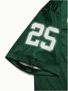 Maillot de football vert Genius 25 personnalisé en mesh avec logo étoile, tissu 100% polyester - Product Image 3
