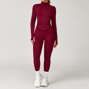 Ensembles sans coutures pour femmes pour les sports de plein air, veste et leggings de yoga à séchage rapide, tenues de yoga pour femmes, fabricant de qualité supérieure - Product Image 4
