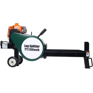 Fendeuse de bûches électrique horizontale compacte de 7 tonnes avec double volant d'inertie, retour automatique de 20 pouces, moteur portable de 63 cm³, machinerie forestière - Product Image 2