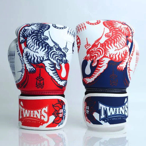 New Design Martial Arts Sparring Twins Boxing Gloves Red White Blue Digital Printing Adjustable <b>Strap</b> Closure Hand Grips Gloves - Product Image 5