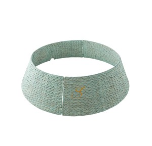Collier de sapin de Noël rustique vert olive en jacinthe d'eau, 4 panneaux empilables, anneau de base tressé pour sapin de Noël, housse de support de Noël - Product Image 1
