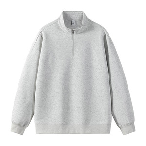 Sudadera Verde Oliva con Cierre de Cremallera, para Hombre, Talla Grande, Cuello Alto, Manga Larga, Color Sólido, Estilo Normcore, para Otoño - Product Image 2