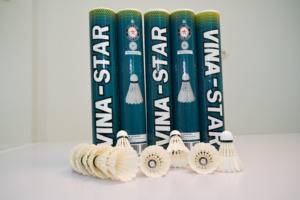 Volants de badminton professionnels Vina-Star en plumes d'oie, niveau tournoi, légers, stables, haute durabilité, lot de 12 - Product Image 6