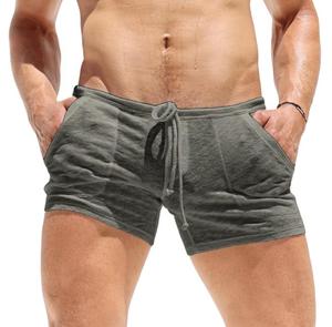 Pantalones Cortos Casuales para Hombre, de Color Sólido, Tejido Satinado de Poliéster, con Logotipo Frontal, Cordón Ajustable, Cintura Media, Transpirables, con Bolsillos - Product Image 3
