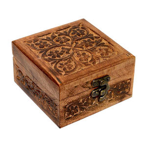 Budget Friendly Wooden Keepsake Box for Jewelry <b>Memories</b> <b>Gifts</b> Small Treasures Elegant Vintage Carved Decoration Aaliyan Impex - Product Image 1