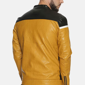 Chaqueta de Cuero y Lona para Hombre, Elegante, Impermeable, Ecológica, con Diseño de Logotipo Personalizado, 100% Cuero Genuino, Chaquetas de Invierno, Superventas - Product Image 3