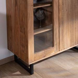 Vandana Autumn Texture acacia wood <b>sideboard</b> with glass doors and black drawers Bennett - Product Image 6