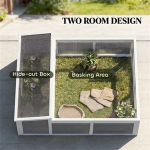 Habitat per Tartarughe in Legno Grigio Scuro, Arredamento da Esterno per Tartarughe - Product Image 2