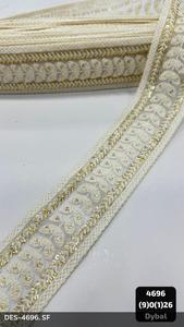 Ribete de encaje de hilo de algodón o mezcla de yute, 100% poliéster, 3 cm de ancho, rollo de 9 metros para ropa étnica, bolsos, zapatos y textiles para el hogar. - Product Image 3