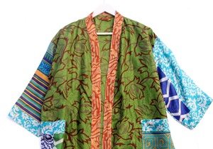Kimono de seda Vestido bohemio de seda Kimono de seda para mujer - Product Image 4