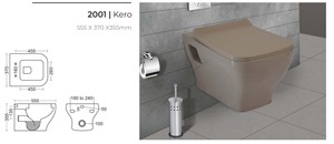 Inodoro de Cerámica Negro Montado en la Pared, Inodoro Moderno Suspendido en la Pared con Descarga por Sifón, Artículos Sanitarios para Baño - Product Image 2
