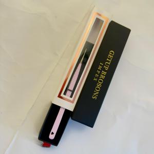 Pince à cils durable en acier inoxydable avec pointe lisse de 10 mm, poignée diamantée, pour volume russe 90°, longue 45°/courbe, boîte personnalisée de précision - Product Image 5