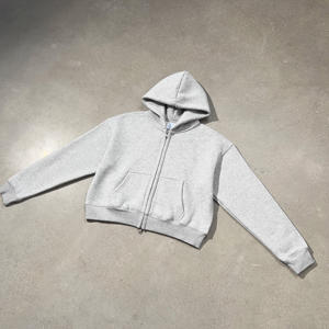 Sudadera con capucha personalizada de corte holgado y cremallera completa, oversize, 500 g/m², con estampado puff personalizado, de algodón grueso para hombre - Product Image 4