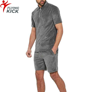 Ensemble polo et short personnalisé, 230 g/m², haute qualité, respirant, logo brodé, ensemble de t-shirts unisexes surdimensionnés - Product Image 1
