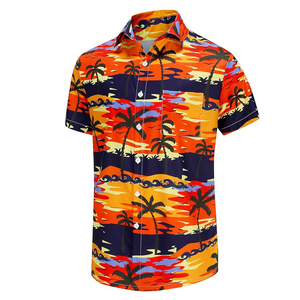 Chemises de plage personnalisées en sergé écologique, style hawaïen, manches courtes, imprimé floral, séchage rapide, respirantes, coupe classique - Product Image 4