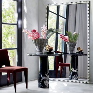 กรอบกระจกตกแต่งลายทางทันสมัยแบบกำหนดเอง ดีไซน์รูปทรงเฉพาะตัว ประดับด้วยงานฝังกระดูก - Product Image 4