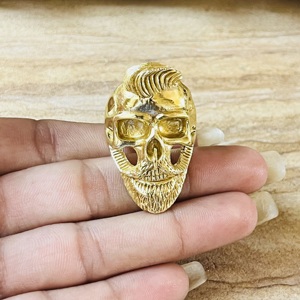 Modern Style Skull <b>Rings</b> Gothic Brass Jewelry Men 18k Gold Plated <b>Chunky</b> Biker Band Statement Hip Hop Punk <b>Ring</b> Wholesale/OEM - Product Image 3