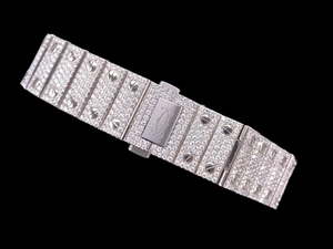 Reloj de Lujo con Diamantes, Caja Cuadrada, Correa de Acero Inoxidable, Movimiento de Cuarzo Analógico, 30 mm, Cierre Desplegable, Cristal de Zafiro - Product Image 2
