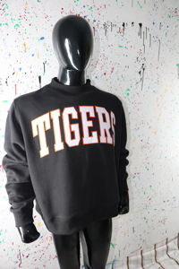 Sudadera Negra Oversize de Algodón con Estampado de Letras y Tigres, Estilo Casual para Otoño, Unisex, Corte Regular, CLUSH SPORTS - Product Image 5