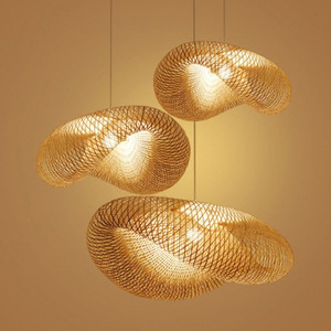 Scalloped Rattan Celling Lighting Best Seller Lamp Shades for Living Room Decor Chandeliers & Pendant <b>Lights</b> with Low MOQ - Product Image 5