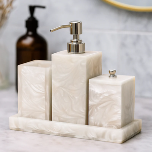 Ensemble de salle de bain en résine, décorations de salle de bain de luxe pour la maison, design très populaire, plusieurs modèles disponibles. - Product Image 2