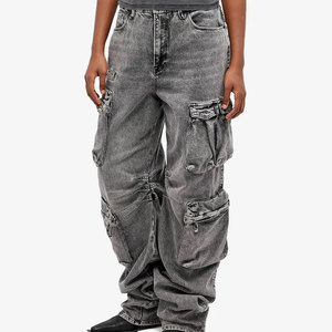 Jeans de Mujer, Estilo Nuevo, Pantalones Rectos, Color Puro, Tendencia de Moda, Pantalones Largos Holgados, Jeans de Pierna Ancha de Estilo Urbano - Product Image 5