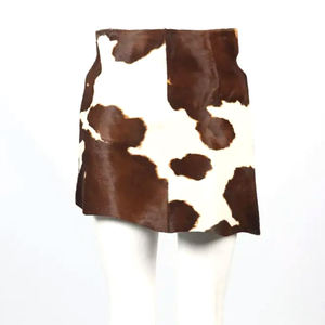 Women's Leather Handmade Mini <b>Skirt</b> <b>Cow</b> <b>Print</b> Shiny Straight Casual Regular Waist All Seasons In-Stock Items - Product Image 6