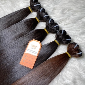 Wholesale Best Quality Weft Bone Straight <b>Hair</b> Best Quality Length 12 14 Inches Natural Black Color Ready to Ship - Product Image 1