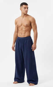 Customized Embossed Side Printed Wide Leg Sweatpants Men Winter Wear Loose Fit Heavyweight <b>Trouser</b> <b>Elastic</b> <b>Waist</b> Cotton Pants - Product Image 3