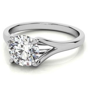 Anillo de Moissanita de Corte Redondo, Plata de Ley 925, Chapado en Oro Blanco, Anillo de Compromiso Clásico de Lujo, Anillo de Promesa Nupcial - Product Image 2