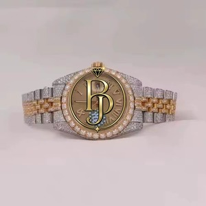 Reloj de Pulsera de Lujo de Acero Inoxidable Plateado, Analógico de Cuarzo, Cristal, Bisel Ornamentado, Números Romanos Brillantes, Fecha, Cierre Plegable 10 - Product Image 1