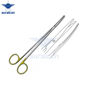 Ciseaux chirurgicaux Toennis Adson 17 cm / 6-3/4 pouces à lame plate/courbée avec inserts en carbure de tungstène TC GOLD - Product Image 5