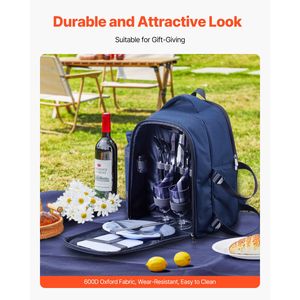 Zaino da Picnic Isolato per 2 Persone con Portabottiglie Staccabile e Scomparto Refrigerante - Product Image 2