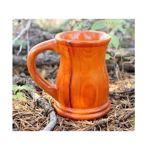 Wooden Mug Handmade Solid Wood Coffee Cup Natural Finish Rustic Style Eco Friendly Drinkware for Dining - Product Image 3