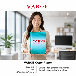 กระดาษถ่ายเอกสารคุณภาพสูง VAROE สีขาว ขนาด A4 น้ำหนัก 70 กรัม ผลิตในประเทศไทย - Product Image 1