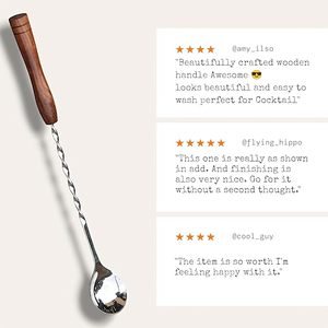 Stainless Steel <b>Bar</b> Spoon With Wood Handle Minimalist Cocktail Mixing <b>Tool</b> Reusable <b>Bar</b> <b>Tools</b> spoon Hotel gift set spoon - Product Image 4