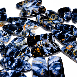Par de Piedras de Pietersite de Primera Calidad, Color Azul Fuego, Gema Única para Joyería, Piedra Pulida - Product Image 5