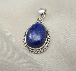 Pendentif Lapis Lazuli en argent Sterling 925, bijoux pour femmes, collier en pierres précieuses naturelles, cadeau élégant et minimaliste - Product Image 3