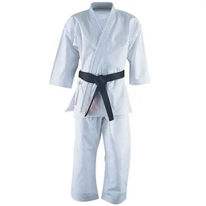 Wholesale White Karate Gi Uniform Green Yellow <b>Belt</b> Martial Arts Training Suit V Neck <b>Kimono</b> Practice Wear Judo Sportswear - Product Image 4